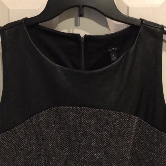 NWT Tweed Dress w/ faux leather bodice M - Picture 2 of 6